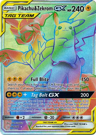Pikachu & Zekrom GX Hyper Rare - 184/181 - Hyper Rare Team Up Jimbos Cards Pikachu & Zekrom GX Hyper Rare - 184/181 - Hyper Rare Team Up Jimbos Cards