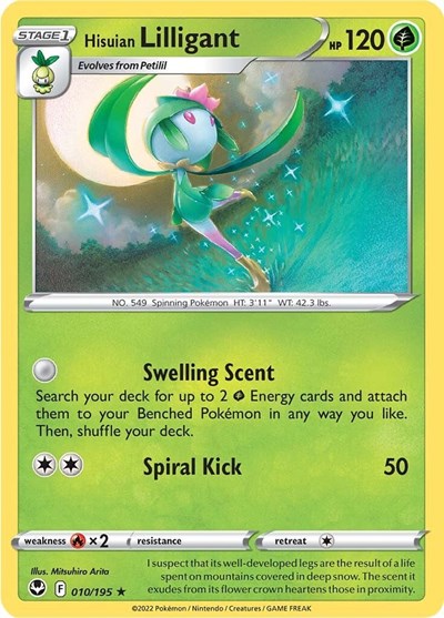 Hisuian Lilligant - 10/195 - Rare Reverse Holo