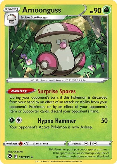 Amoonguss - 12/195 - Rare Reverse Holo