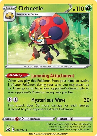 Orbeetle - 20/196 - Holo Rare Reverse Holo