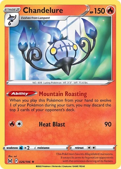 Chandelure - 26/196 - Holo Rare Reverse Holo