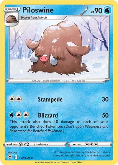 Piloswine - 32/189 - Uncommon Reverse Holo
