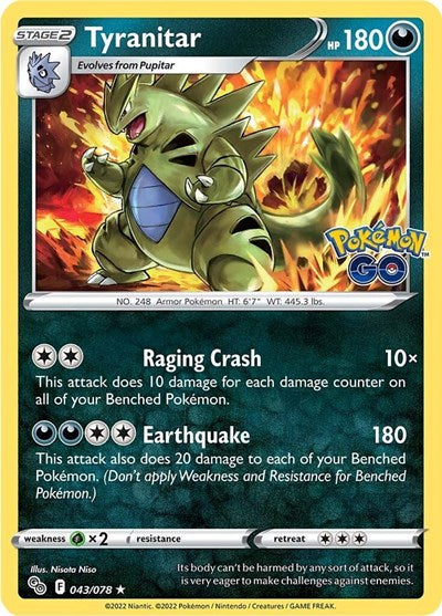 Tyranitar - 43/78 - Holo Rare Reverse Holo