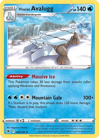 Hisuian Avalugg - 48/189 - Rare Reverse Holo