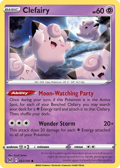 Clefairy - 62/196 - Common Reverse Holo
