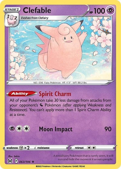 Clefable - 63/196 - Rare Reverse Holo