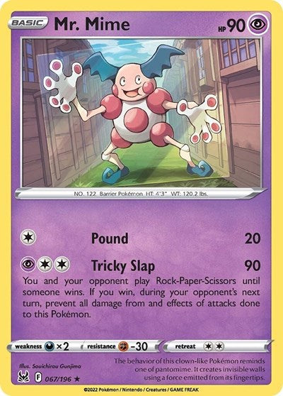 Mr. Mime - 67/196 - Rare Reverse Holo