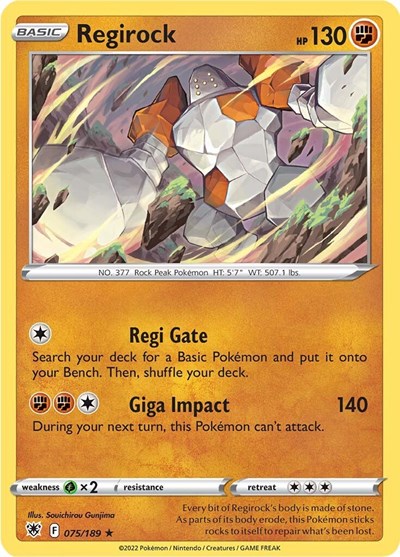 Regirock - 75/189 - Rare Reverse Holo