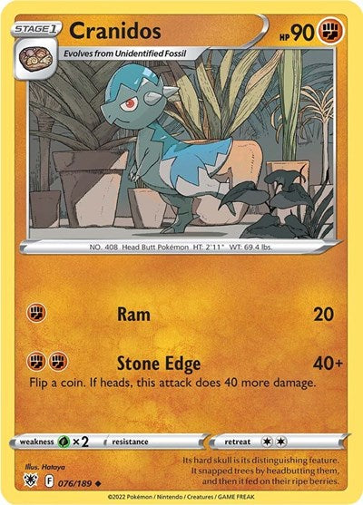 Cranidos - 76/189 - Uncommon Reverse Holo