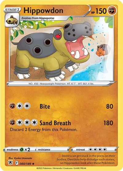 Hippowdon - 80/189 - Uncommon Reverse Holo