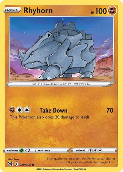 Rhyhorn - 89/196 - Common Reverse Holo