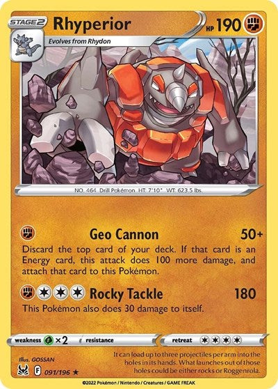 Rhyperior - 91/196 - Rare