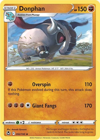 Donphan - 92/195 - Uncommon Reverse Holo