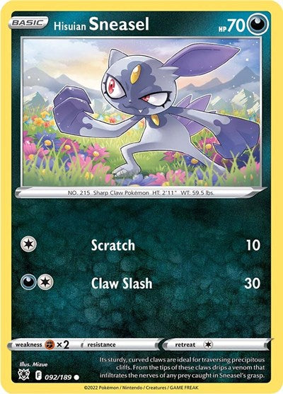 Hisuian Sneasel - 92/189 - Common Reverse Holo