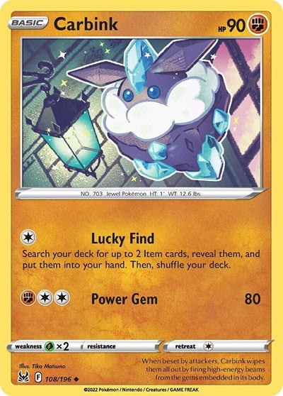 Carbink - 108/196 - Uncommon Reverse Holo