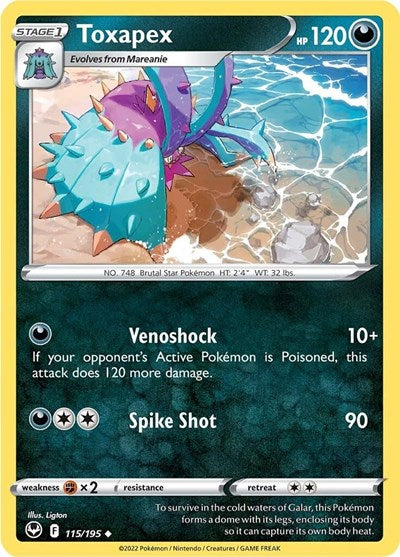 Toxapex - 115/195 - Uncommon Reverse Holo