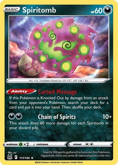 Spiritomb - 117/196 - Rare Reverse Holo