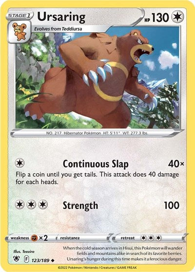Ursaring - 123/189 - Uncommon Reverse Holo