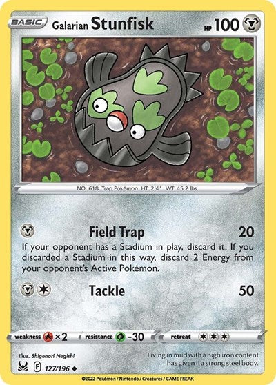 Galarian Stunfisk - 127/196 - Uncommon Reverse Holo