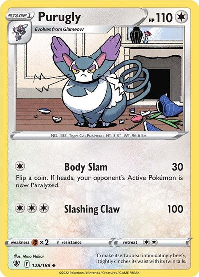 Purugly - 128/189 - Uncommon Reverse Holo