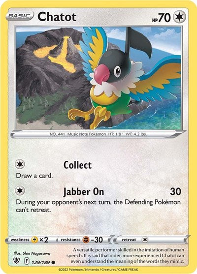 Chatot - 129/189 - Common Reverse Holo