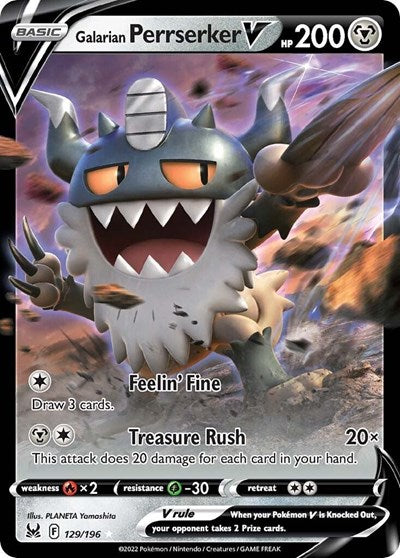 Galarian Perrseker V - 129/196 - Ultra Rare