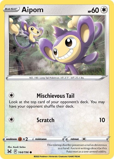 Aipom - 144/196 - Common Reverse Holo