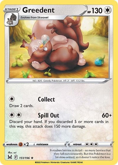 Greedent - 151/196 - Rare Reverse Holo