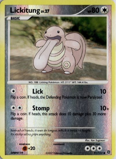 Lickitung   91/132   Common Reverse Holo