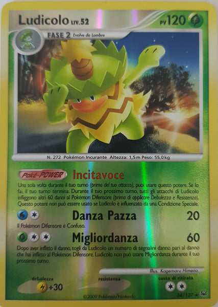 Ludicolo Italian - 34/127 - Rare Reverse Holo