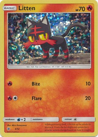 Litten - 3/12 - 2017 McDonald's Promo with Lunala Toy - Unopened, Sealed