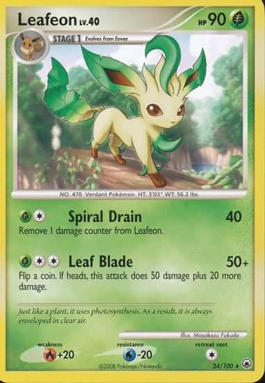 Leafeon - 24/100 - Rare Reverse Holo