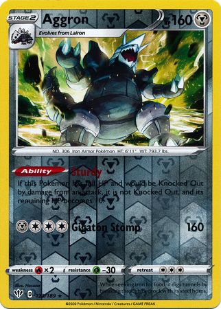 Aggron - 123/189 - Holo Rare Reverse Holo