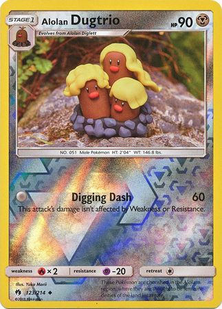 Alolan Dugtrio - 123/213 - Uncommon Reverse Holo