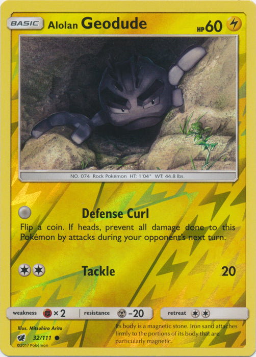 Alolan Geodude - 32/111 - Common Reverse Holo
