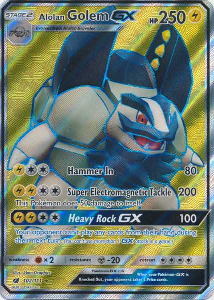 Alolan Golem GX Full Art - 102/111 - Ultra Rare