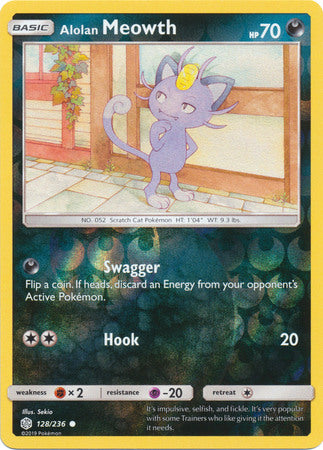 Alolan Meowth - 128/236 - Common Reverse Holo