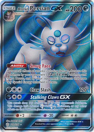 Alolan Persian GX Full Art - 219/236 - Ultra Rare