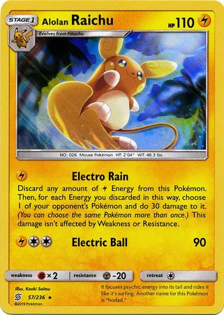 Alolan Raichu - 57/236 - Holo Rare
