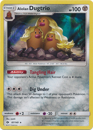 Alolan Dugtrio - 87/149 - Holo Rare