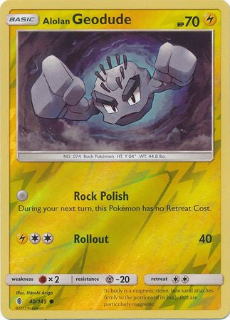 Alolan Geodude - 40/145 - Common Reverse Holo