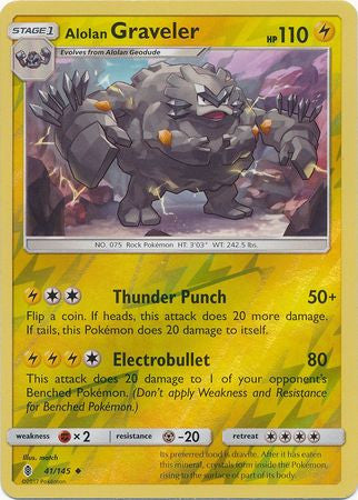 Alolan Graveler - 41/145 - Uncommon Reverse Holo