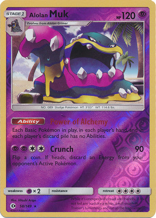 Alolan Muk - 58/149 - Holo Rare Reverse Holo