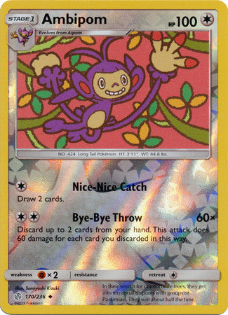 Ambipom - 170/236 - Uncommon Reverse Holo
