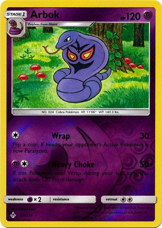 Arbok - 63/214 - Rare Reverse Holo