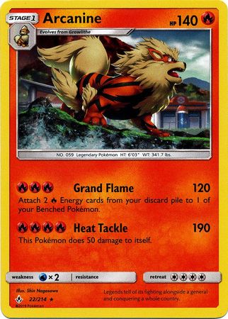 Arcanine - 22/214 - Holo Rare