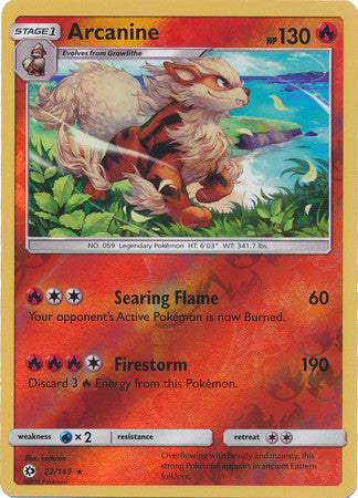 Arcanine - 22/149 - Holo Rare Reverse Holo
