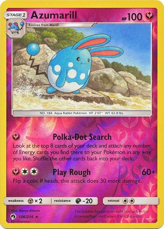 Azumarill - 136/214 - Rare Reverse Holo