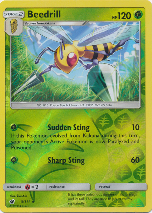 Beedrill - 3/111 - Rare Reverse Holo