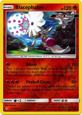 Blacephalon - 32/214 - Rare Reverse Holo